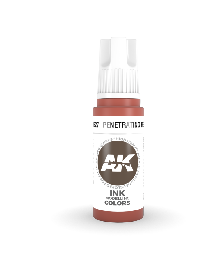 AK Interactive AK11227 3G Acrylic Ink Penetrating Red 17ml