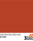 AK Interactive AK11227 3G Acrylic Ink Penetrating Red 17ml