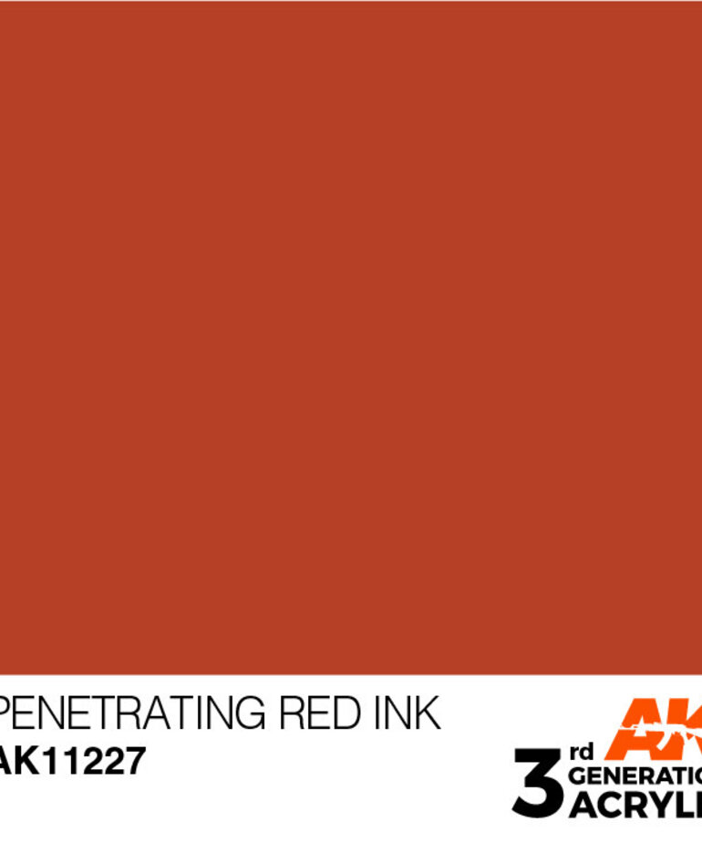 AK Interactive AK11227 3G Acrylic Ink Penetrating Red 17ml