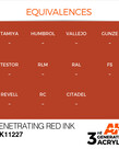 AK Interactive AK11227 3G Acrylic Ink Penetrating Red 17ml
