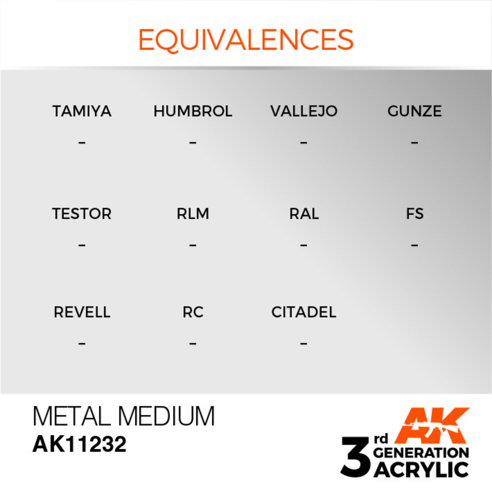 AK Interactive AK11232 3G Acrylic Auxiliary Metal Medium 17ml