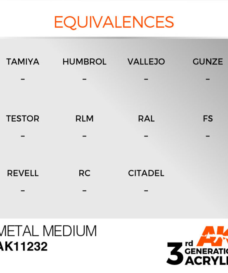 AK Interactive AK11232 3G Acrylic Auxiliary Metal Medium 17ml