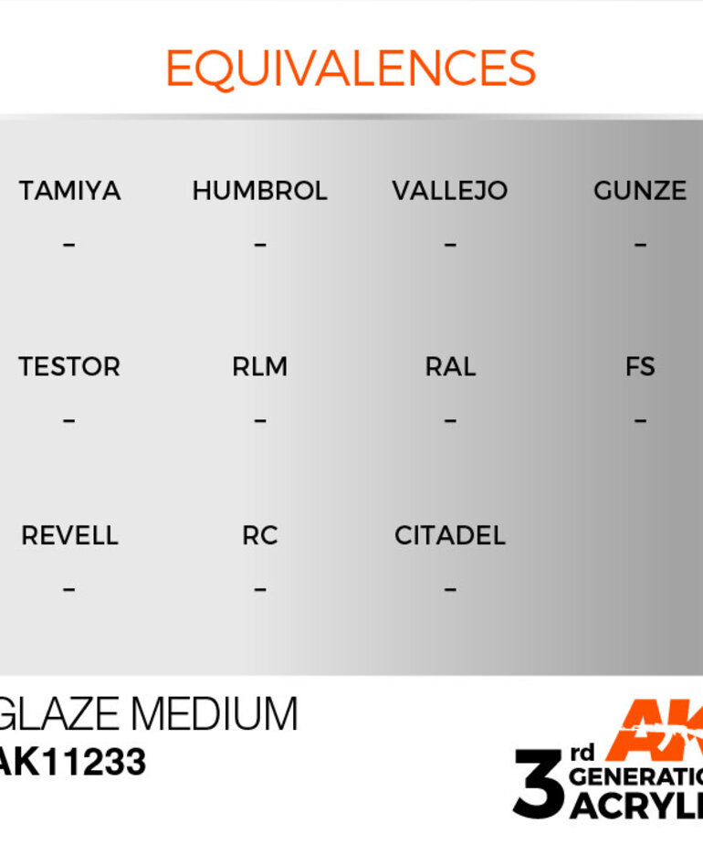 AK Interactive AK11233 3G Acrylic Auxiliary Glaze Medium 17ml
