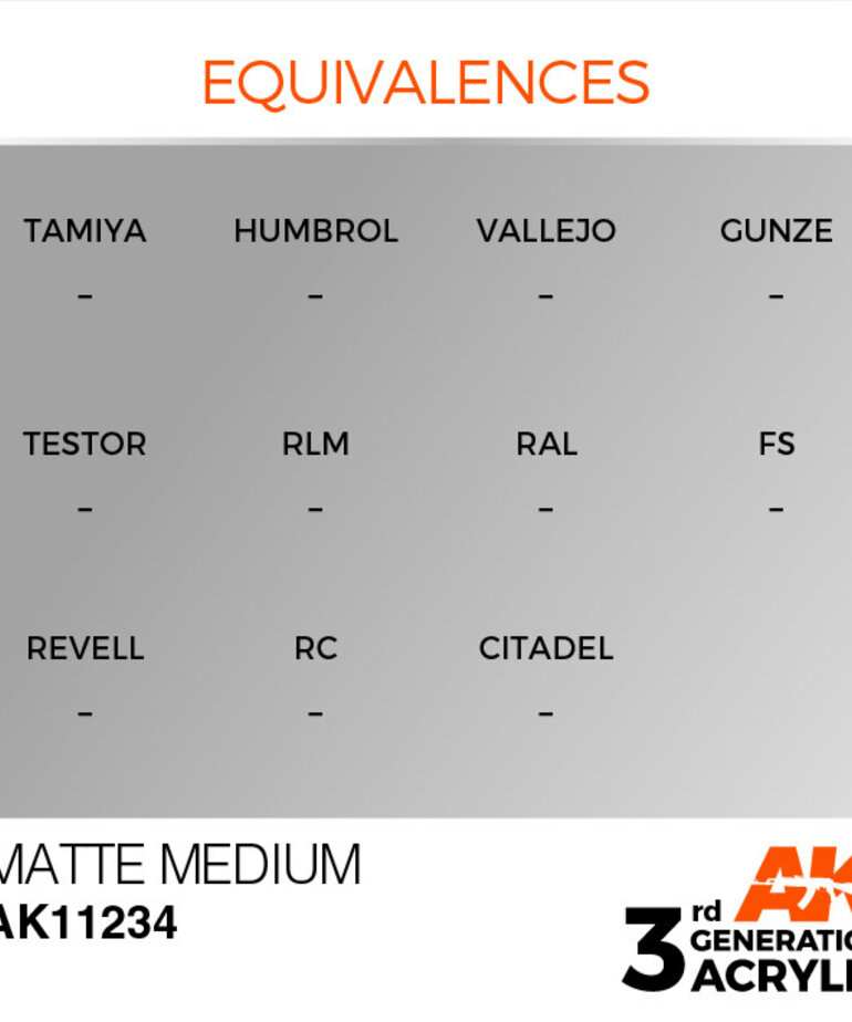 AK Interactive AK11234 3G Acrylic Auxiliary Matte Medium 17ml