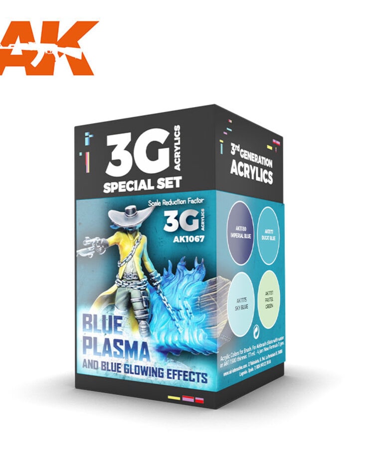 AK Interactive AK1067 3G Wargame Blue Plasma and Blue Glowing Effects (4) Set
