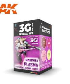 AK Interactive AK1068 3G Wargame Magenta Plasma and Magenta Glowing Effects (4) Set