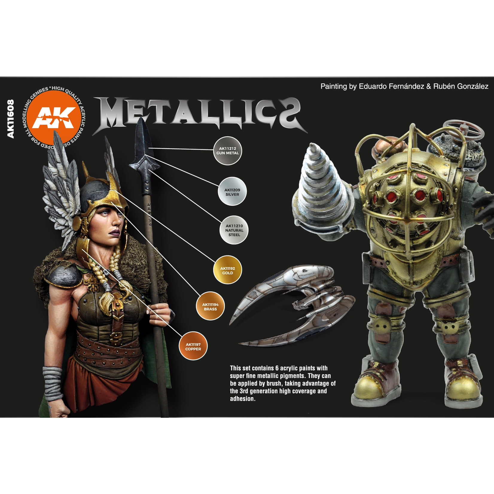AK Interactive AK11608 3G Wargame Metallics (6) Set
