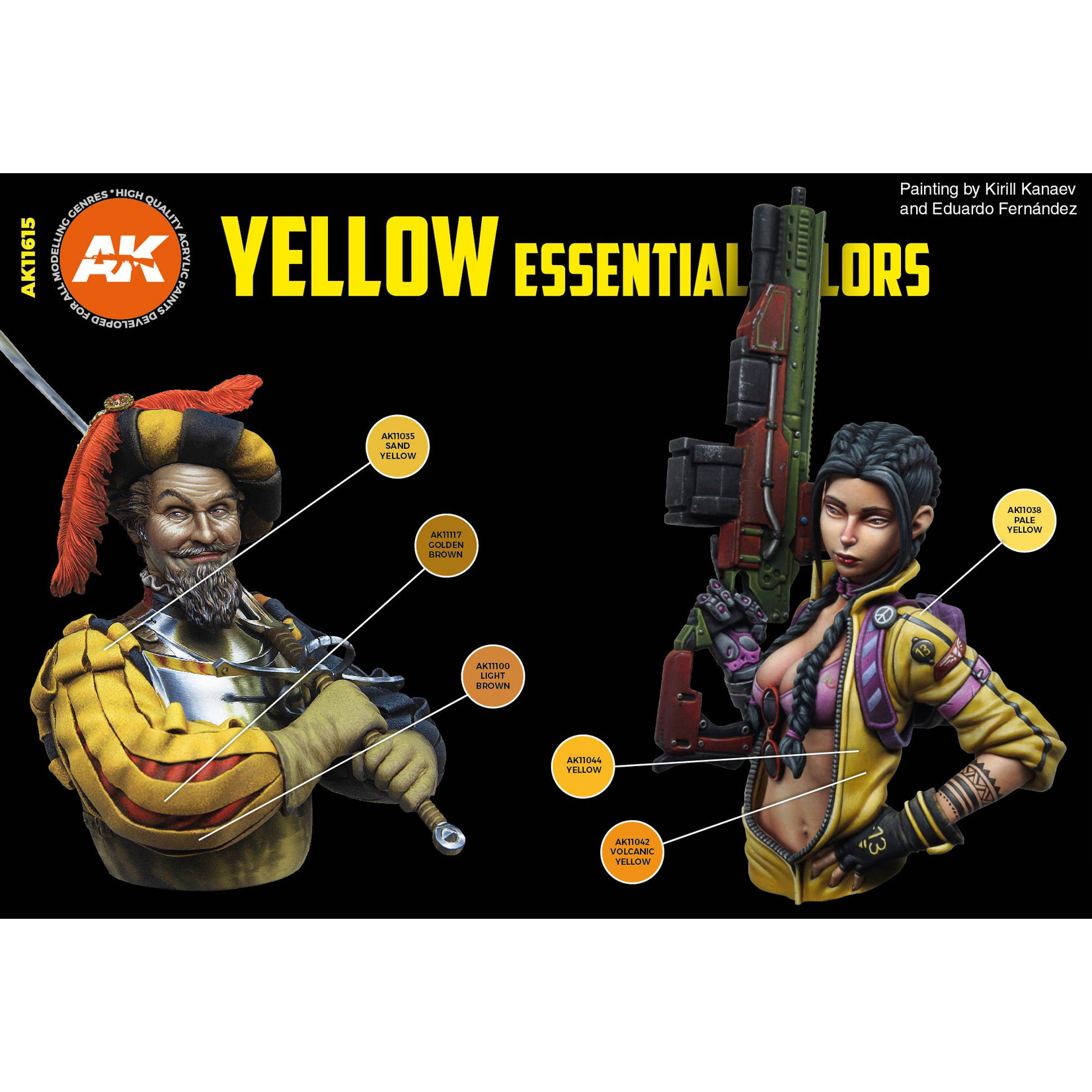 AK Interactive Yellow Essential Colors 3G Acrylic Paint Set