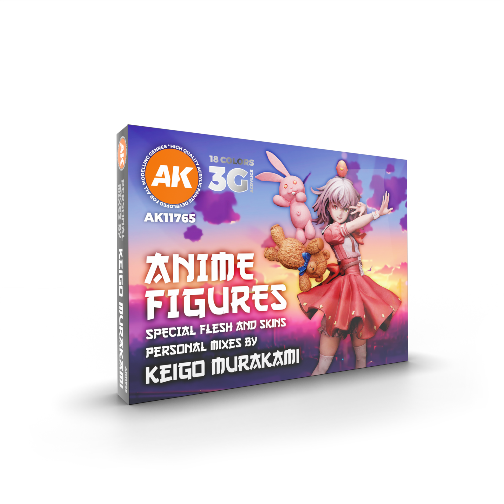 AK Interactive AK11765 3G Anime Figures Special Flesh & Skins Personal Mixes by Keigo Murakami (18) Set