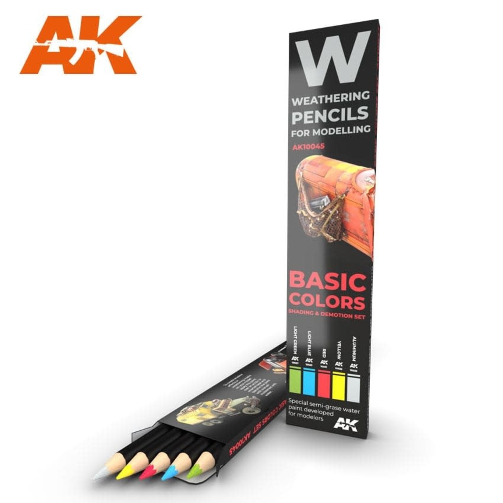 AK Interactive AK10045 Weathering Pencil - Basic Colors (5) Set