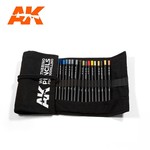 AK Interactive AK10048 Weathering Pencil - Full Range Cloth Case (37) Set