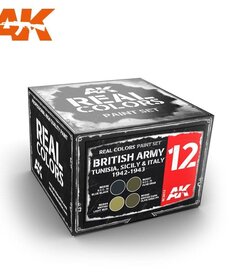 AK Interactive AK RCS012 Real Colors British Army Tunisia, Sicily & Italy 1942-1943 (4) Set