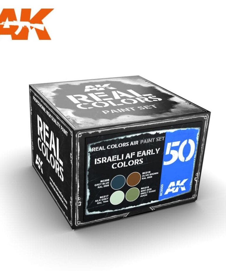AK Interactive AK RCS050 Real Colors Israeli AF Early Colors (4) Set