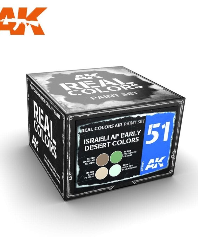 AK Interactive AK RCS051 Real Colors Israeli AF Early Desert Colors (4) Set