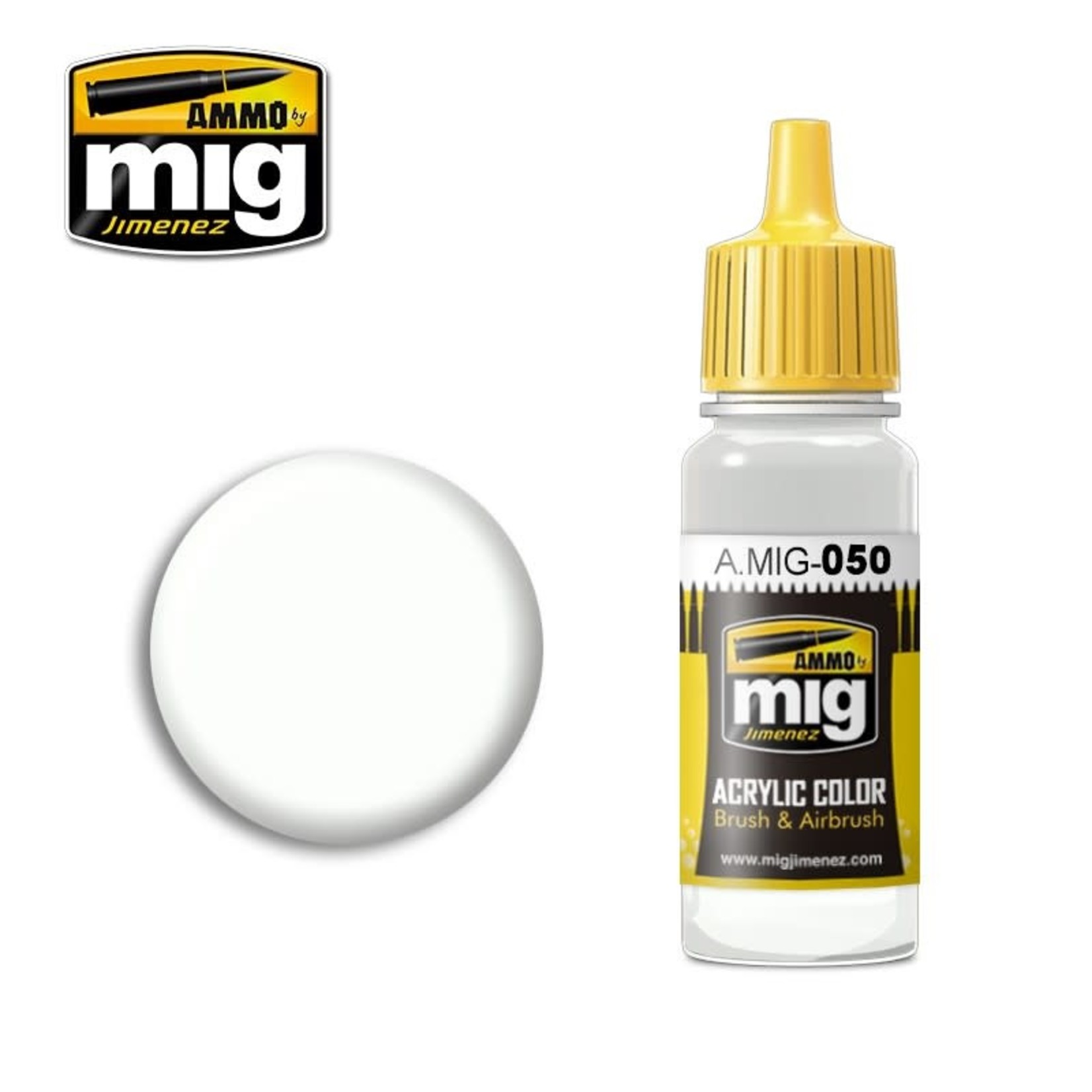 Ammo by Mig Jimenez A.MIG-050 Matt White 17ML