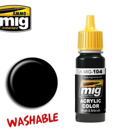 Ammo by Mig Jimenez A.MIG-104 Washable Black 17ML