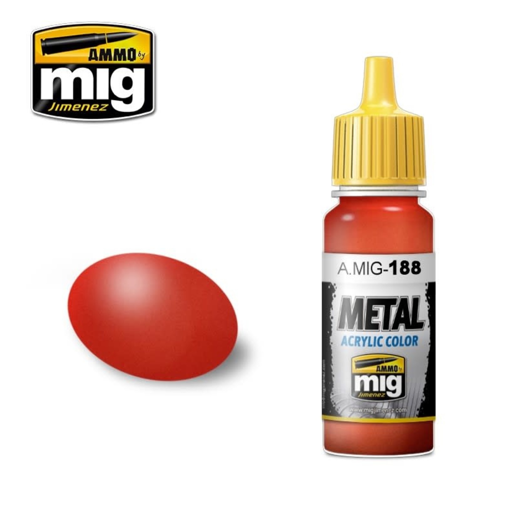 Ammo by Mig Jimenez A.MIG-188 Metal - Metallic Red 17ML