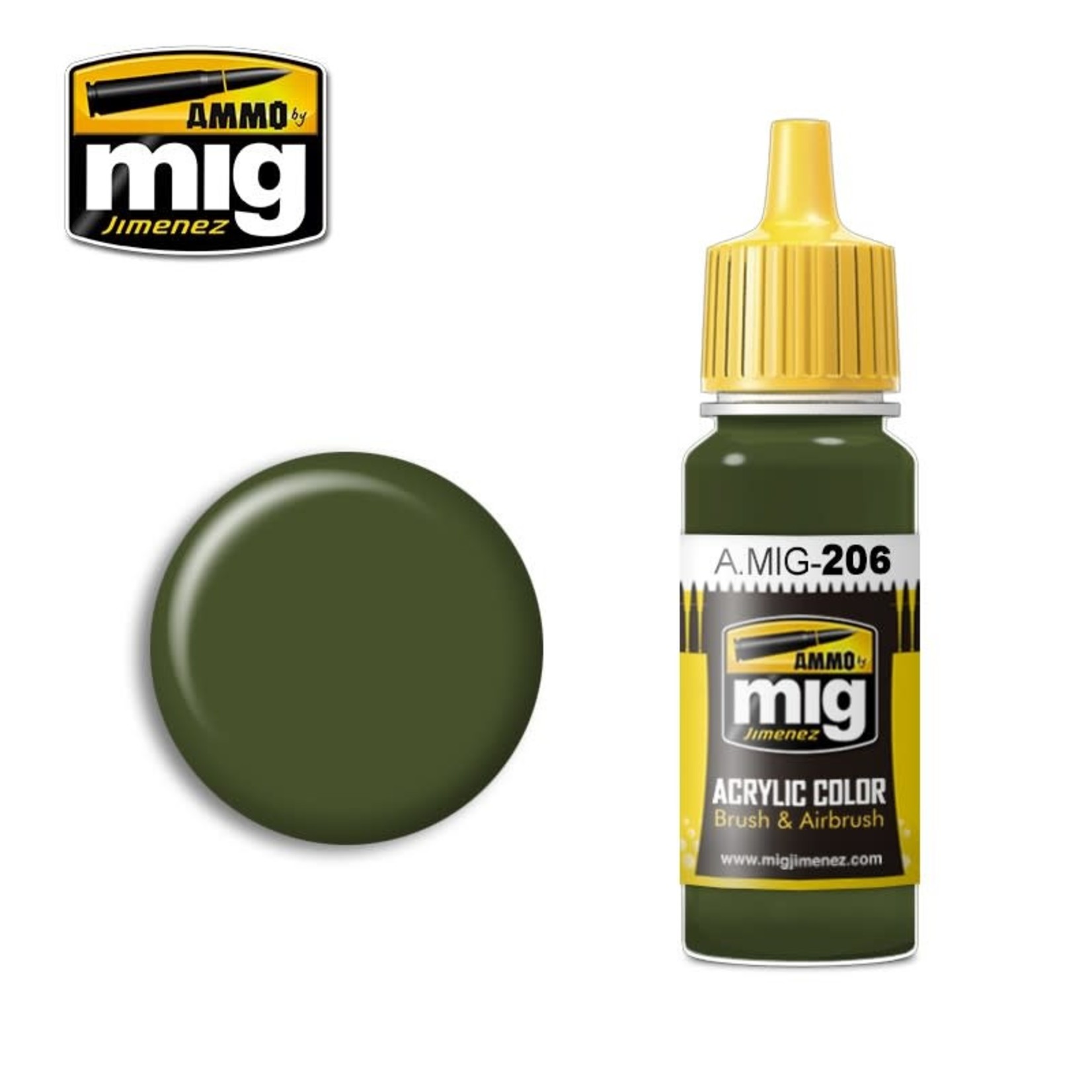 Ammo by Mig Jimenez A.MIG-206 FS 34079 (BS 641) Federal Standard Dark Green 17ML
