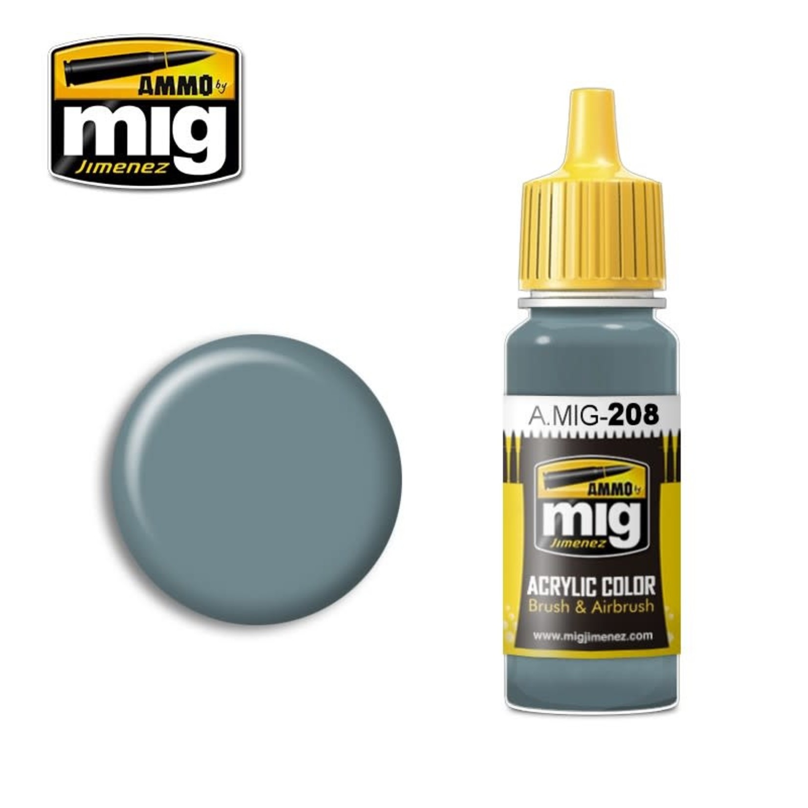 Ammo by Mig Jimenez A.MIG-208 FS 36320 Dark Compass Ghost Grey 17ML
