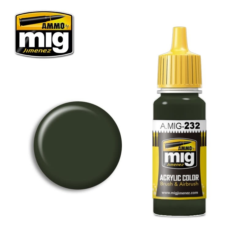 A.MIG-232 RLM 70 Schwartzgrun Dark Green 17ML - Hard Knox Games