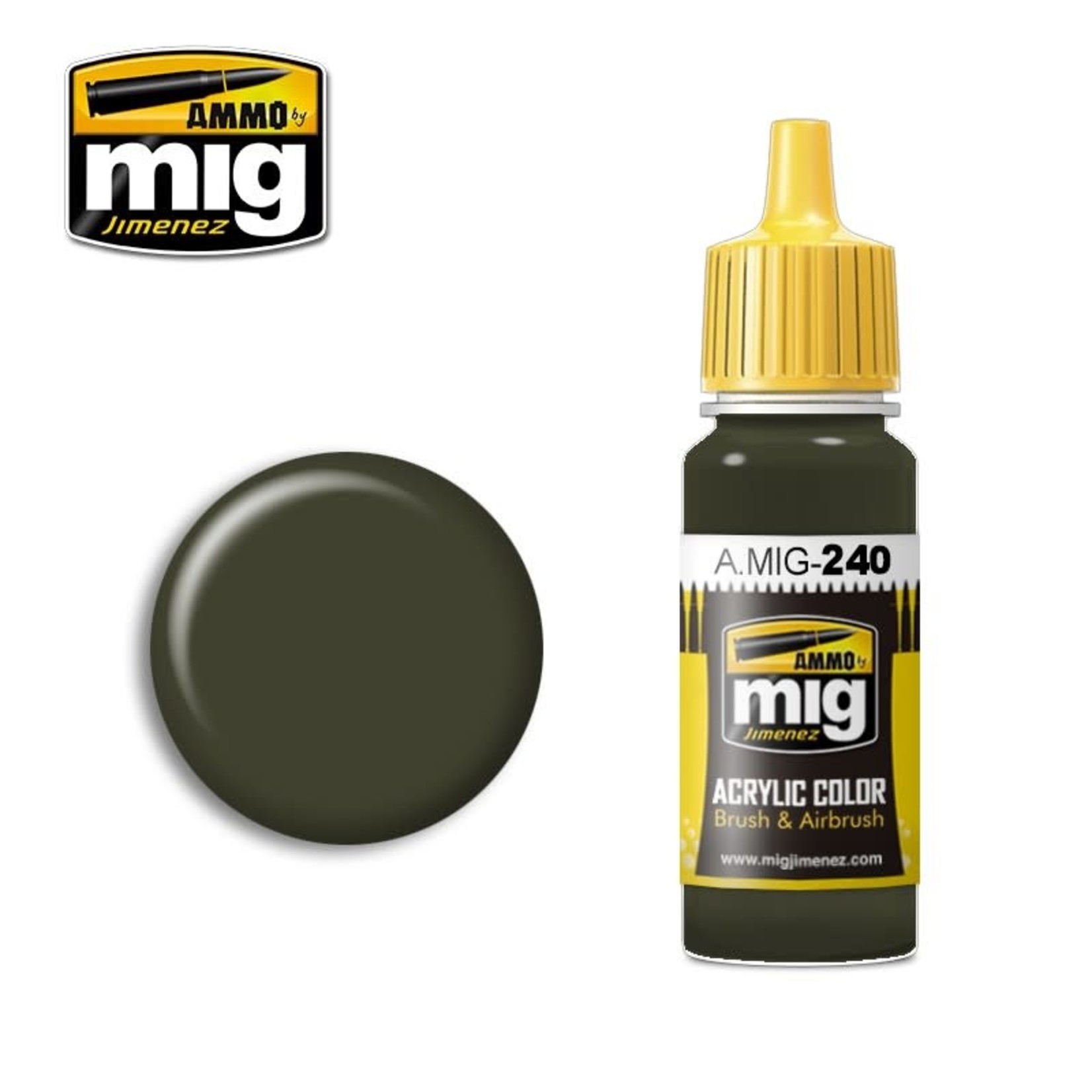 Ammo by Mig Jimenez A.MIG-240 FS 34086 (ANA 613) Dark Olive Drab alt. 17ML