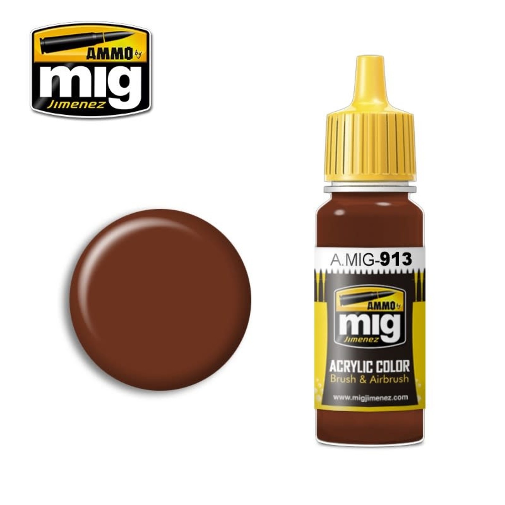 Ammo by Mig Jimenez A.MIG-913 Red Brown Base 17ML