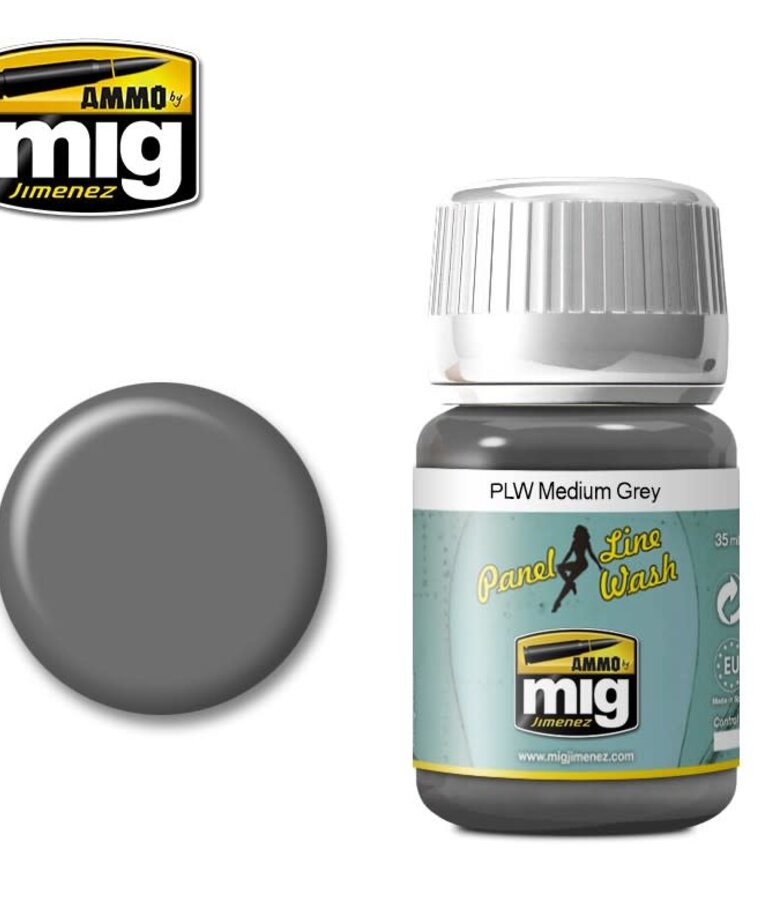 Ammo by Mig Jimenez A.MIG-1601 Panel Line Wash - Medium Grey 35ML