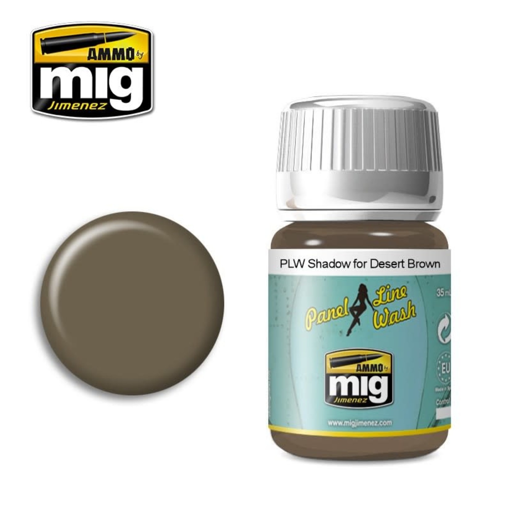 Ammo by Mig Jimenez A.MIG-1621 Panel Line Wash - Shadow for Desert Brown 35ML