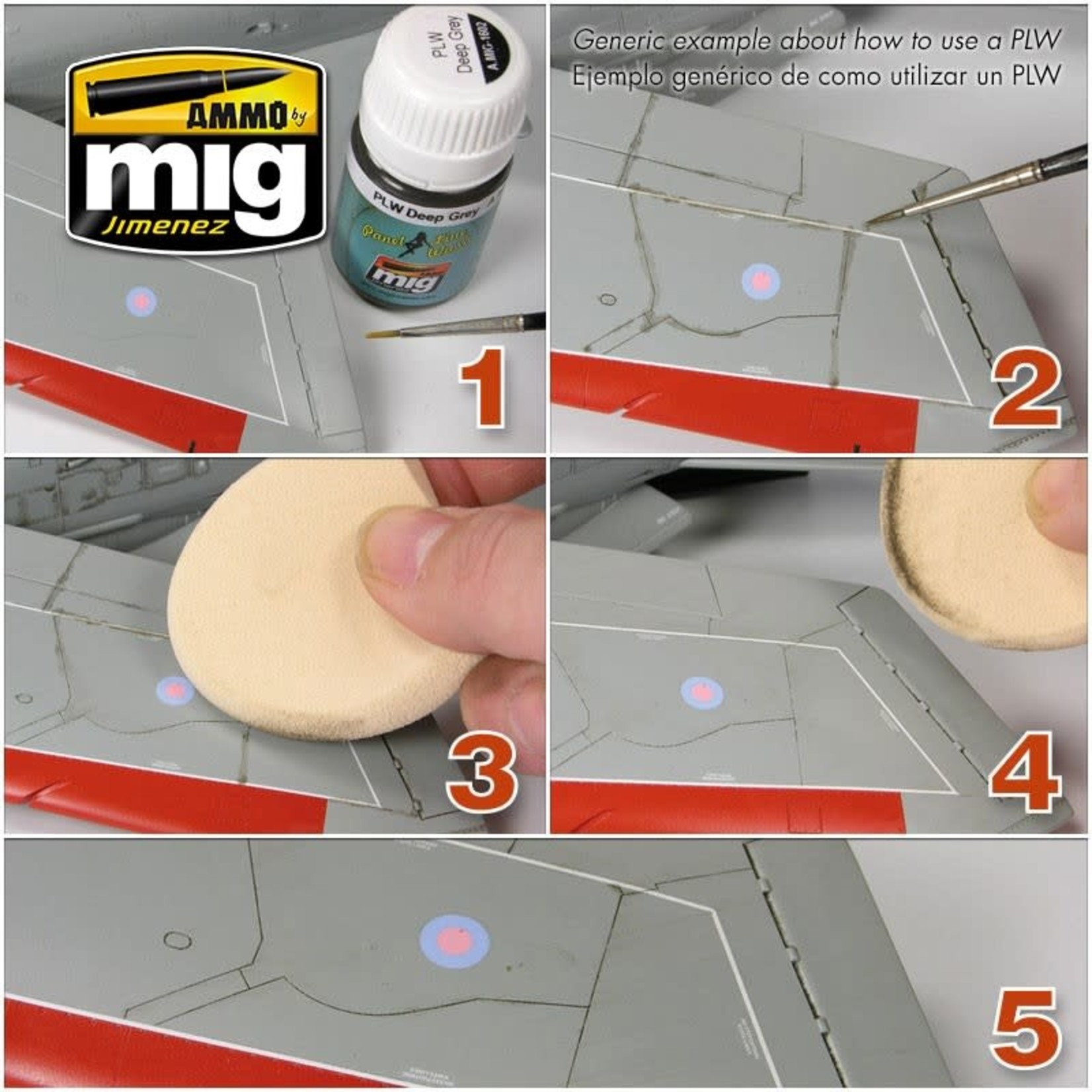 Ammo by Mig Jimenez A.MIG-1621 Panel Line Wash - Shadow for Desert Brown 35ML