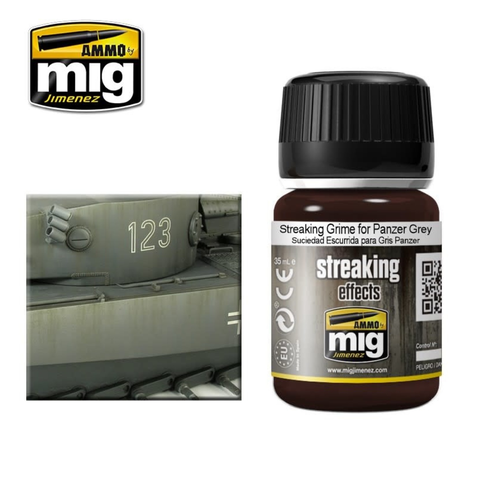 Ammo by Mig Jimenez A.MIG-1202 Streaking Effects - Streaking Grime for Panzer Grey 35ML