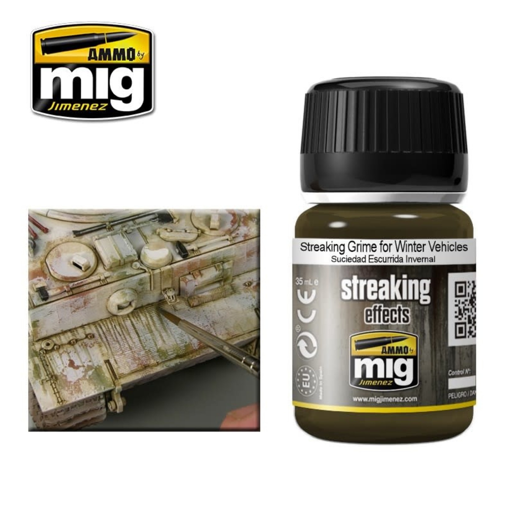 Ammo by Mig Jimenez A.MIG-1205 Streaking Effects - Streaking Grime for Winter Vehicles 35ML