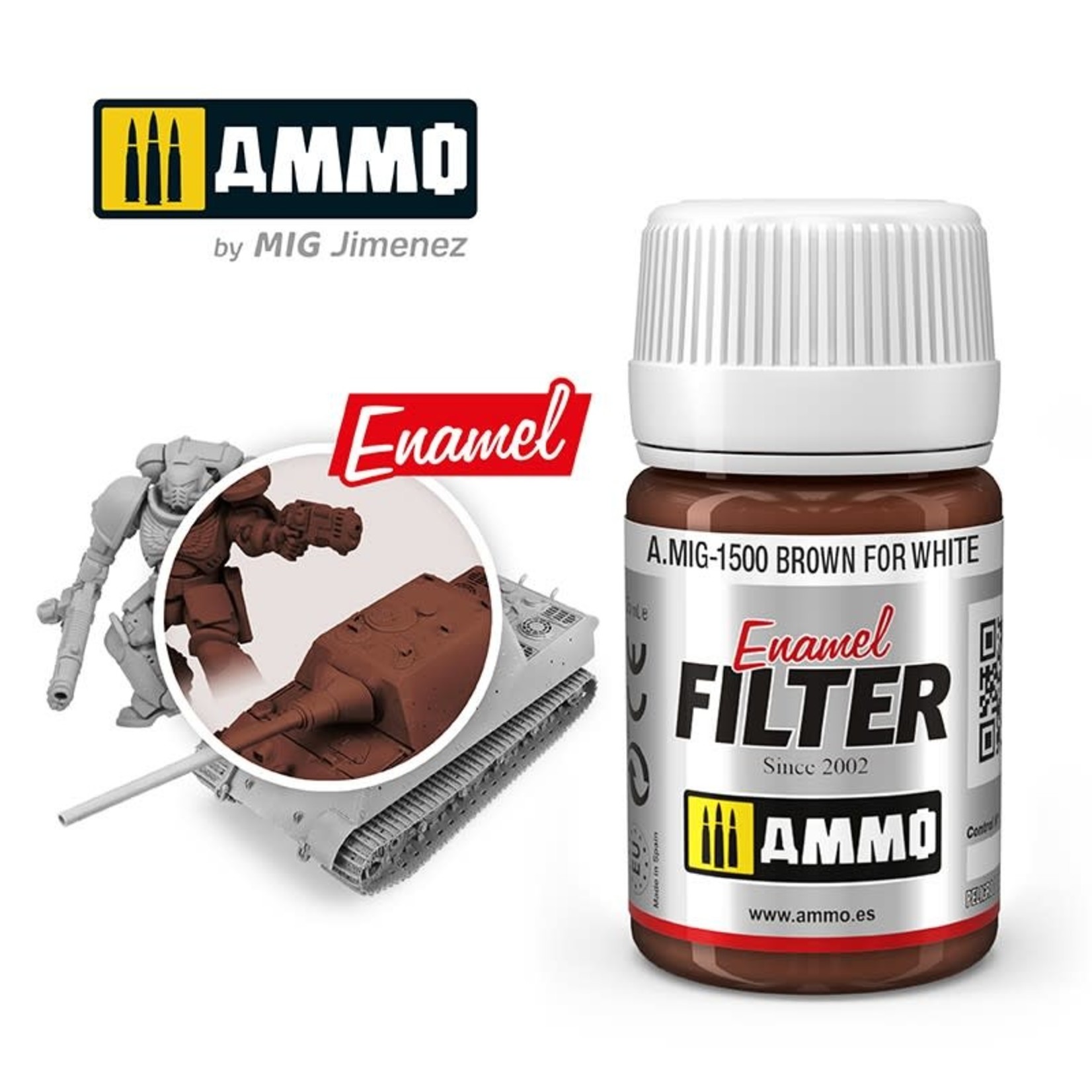 Ammo by Mig Jimenez A.MIG-1500 Filter - Brown for White 35ML