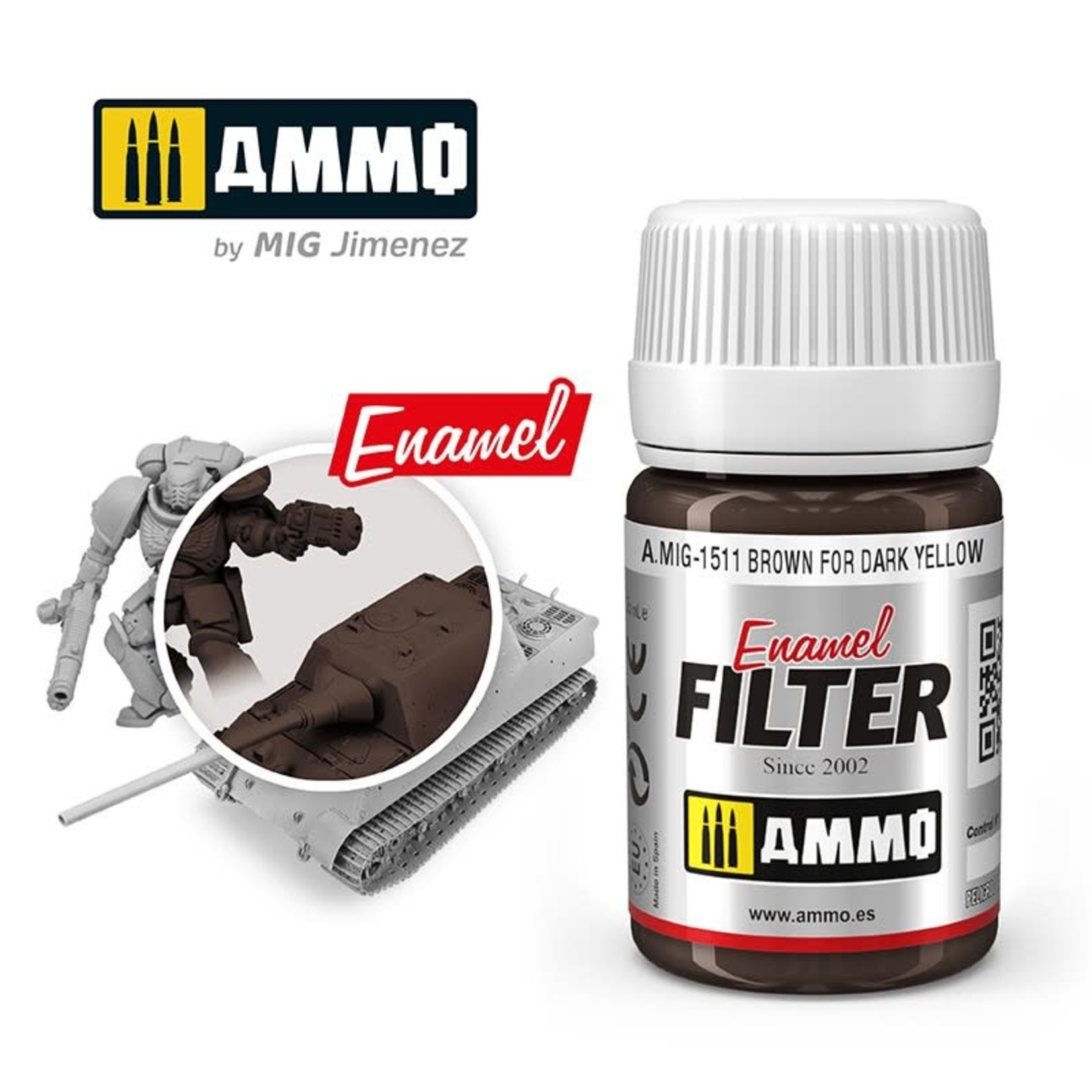 Ammo by Mig Jimenez A.MIG-1511 Filter -Brown for Dark Yellow 35ML