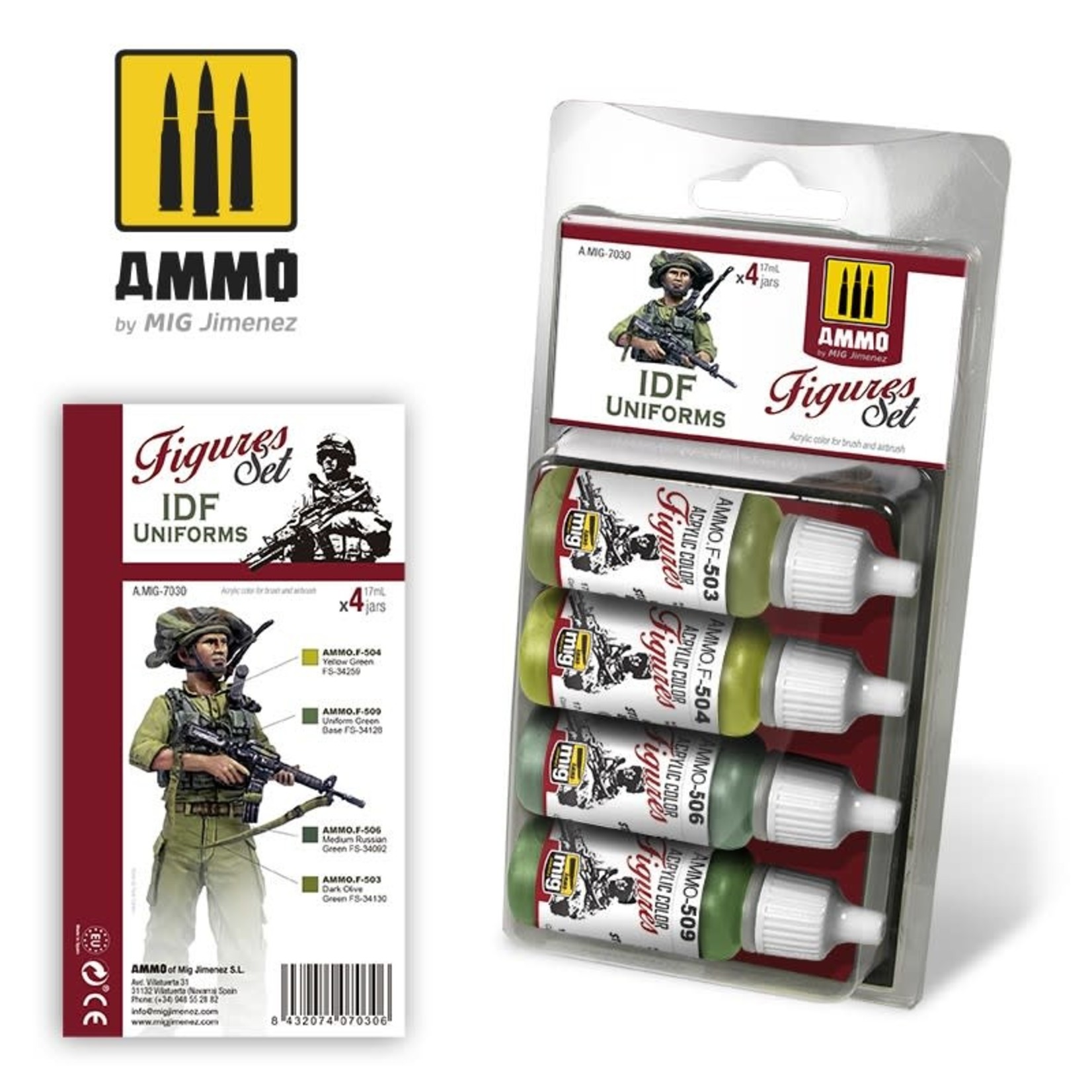 Ammo by Mig Jimenez A.MIG-7030 Figures Set - IDF Uniforms (4) Set