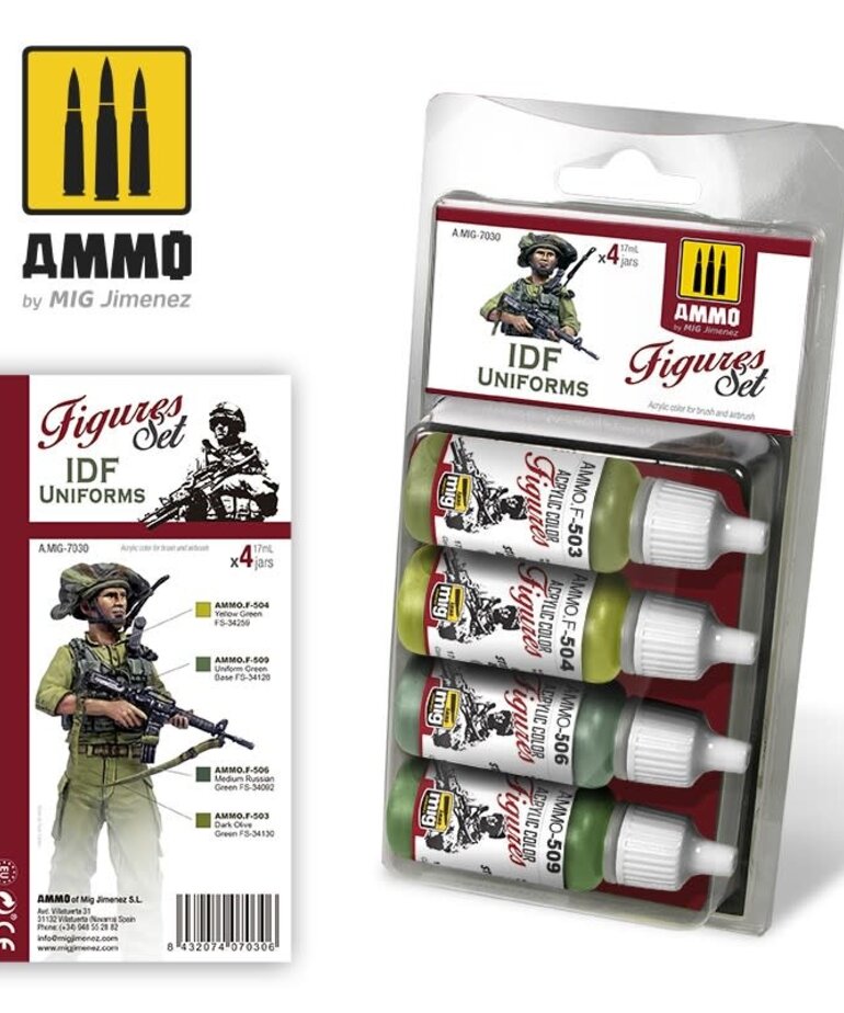 Ammo by Mig Jimenez A.MIG-7030 Figures Set - IDF Uniforms (4) Set