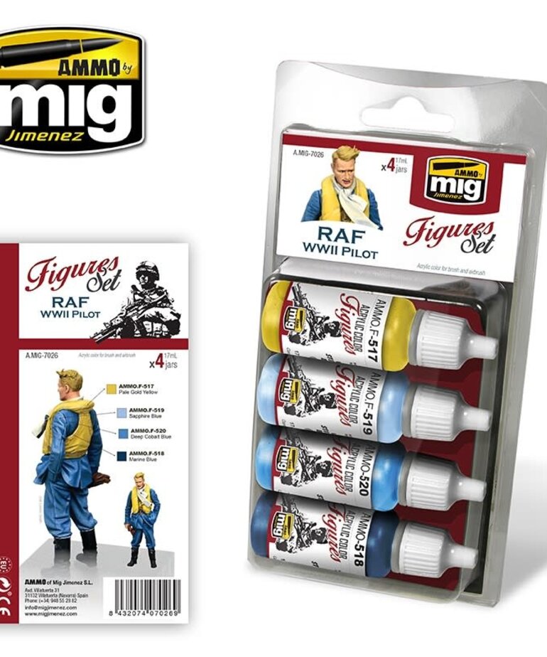 Ammo by Mig Jimenez A.MIG-7026 Figures Set - RAF WWII Pilot (4) Set