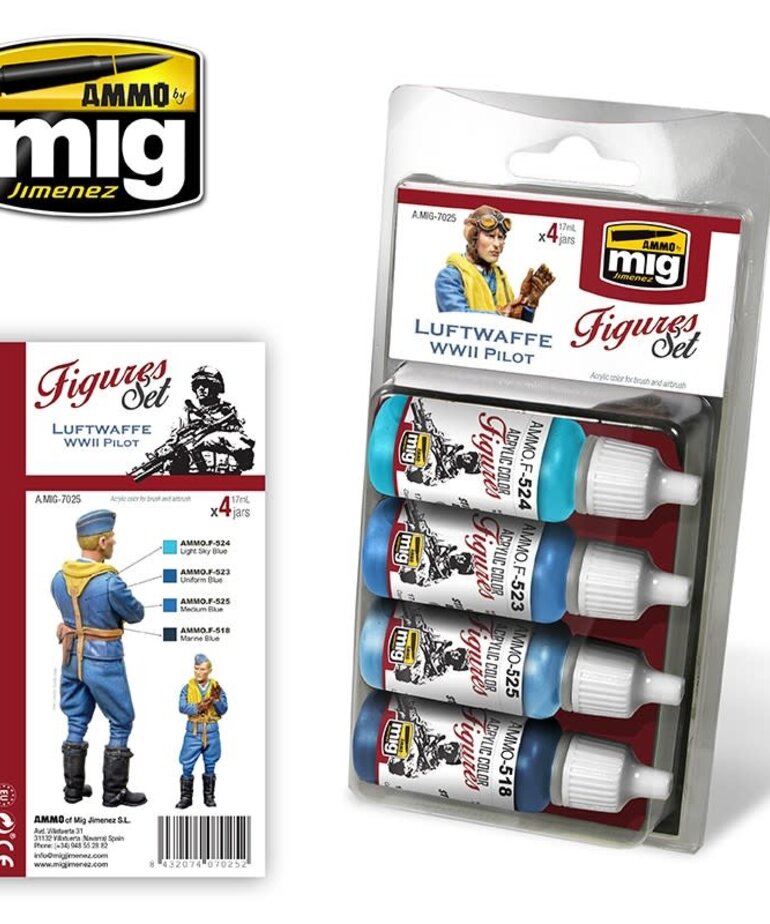 Ammo by Mig Jimenez A.MIG-7025 Figures Set - Luftwaffe WWII Pilot (4) Set