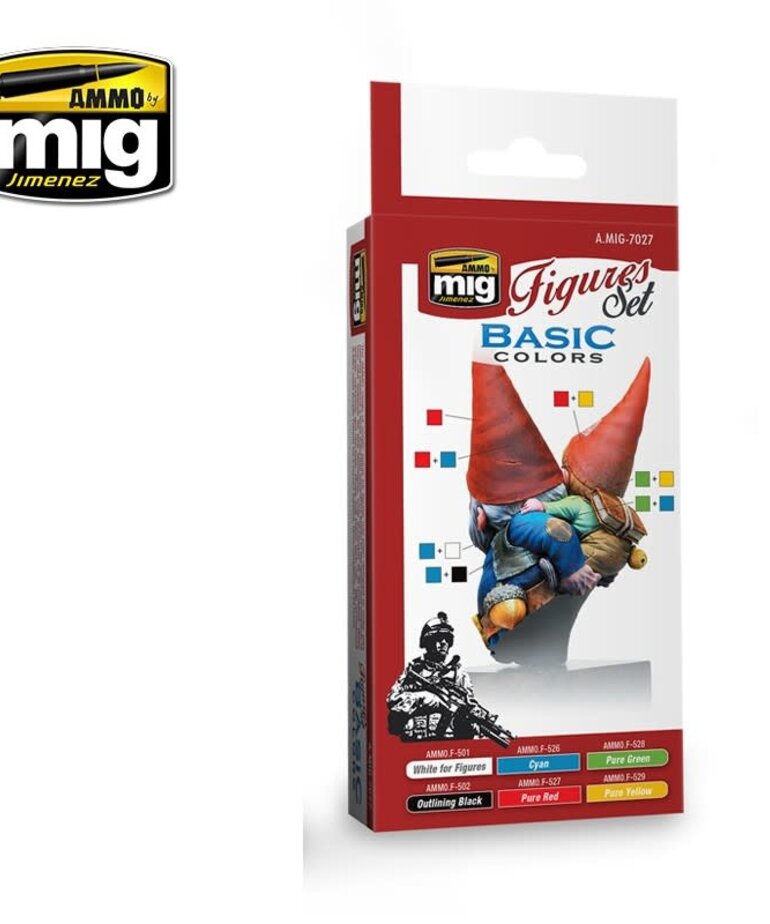 Ammo by Mig Jimenez A.MIG-7027 Figures Set - Basic Colors (6) Set