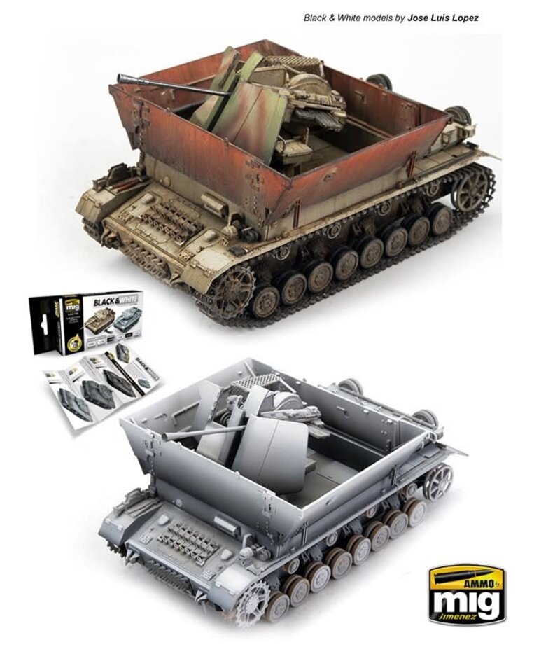 Ammo by Mig Jimenez A.MIG-7128  Black & White (6) Set