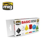 Ammo by Mig Jimenez A.MIG-7178  Basic Acrylic Colors (6) Set