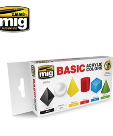 Ammo by Mig Jimenez A.MIG-7178  Basic Acrylic Colors (6) Set