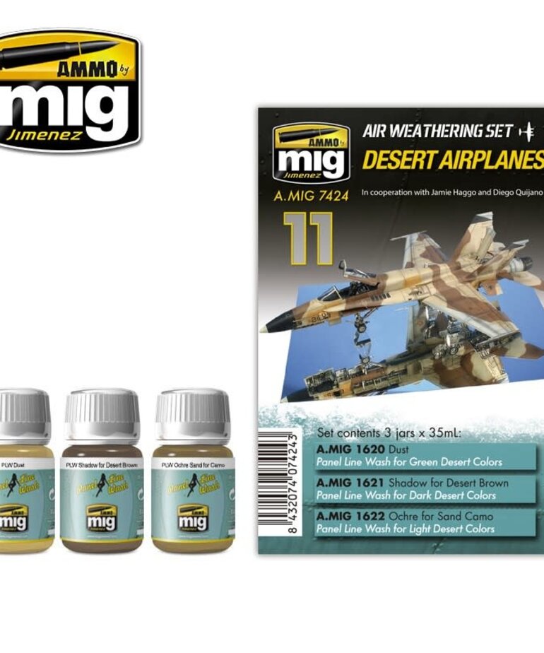 Ammo by Mig Jimenez A.MIG-7424 Desert Airplanes Air Weathering (3) Set