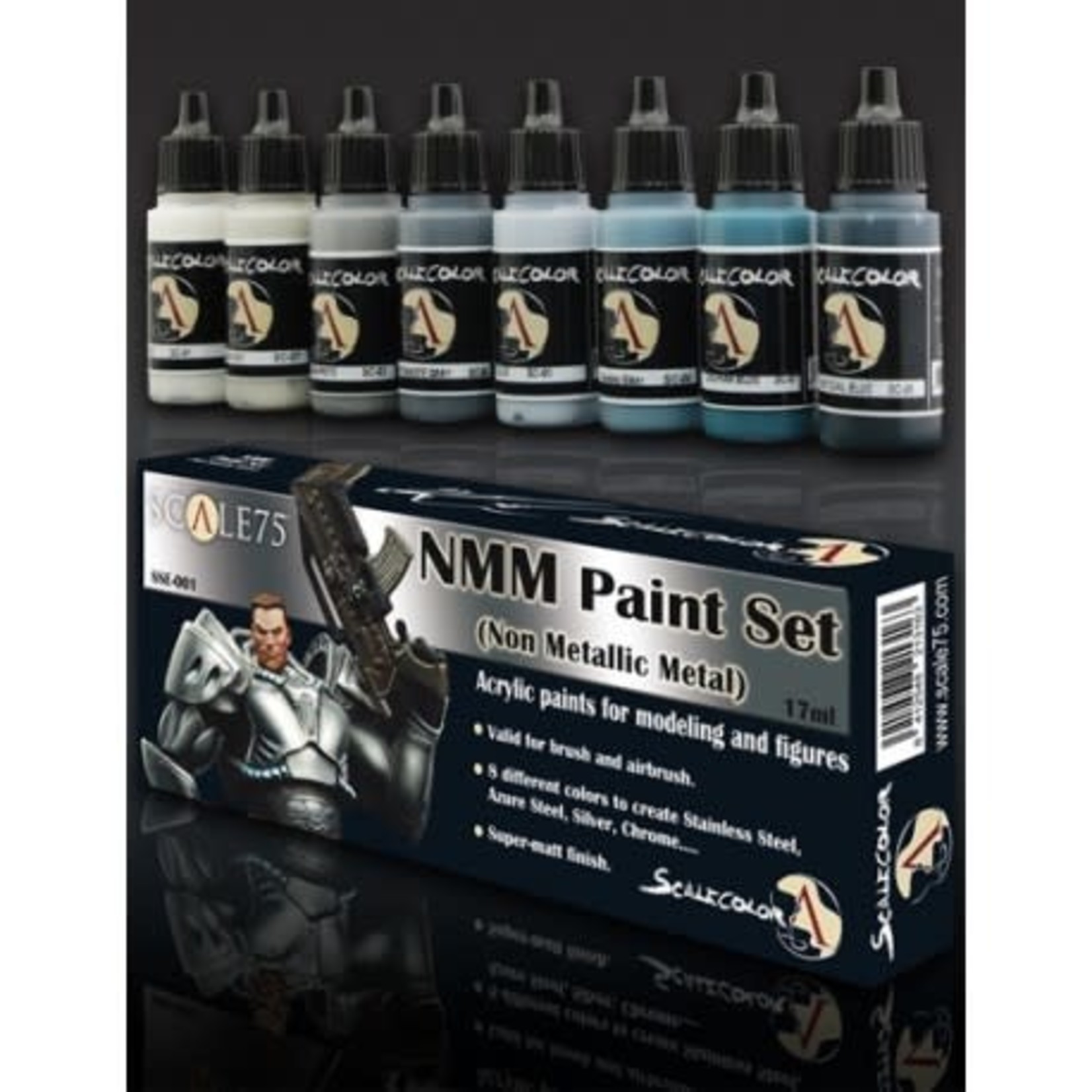 Scale 75 Scalecolor  SSE001 NMM Non Metallic Metal Steel Paint (8) Set