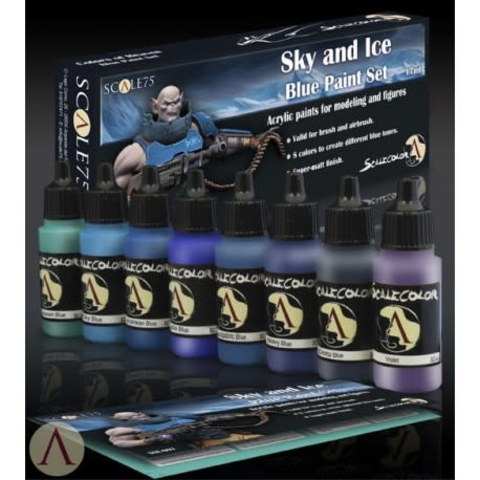 Scale 75 Scalecolor SSE007 Sky and Ice Blue Paint (8) Set