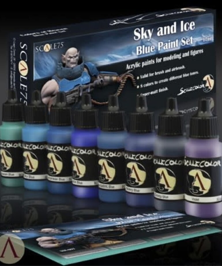Scale 75 Scalecolor SSE007 Sky and Ice Blue Paint (8) Set