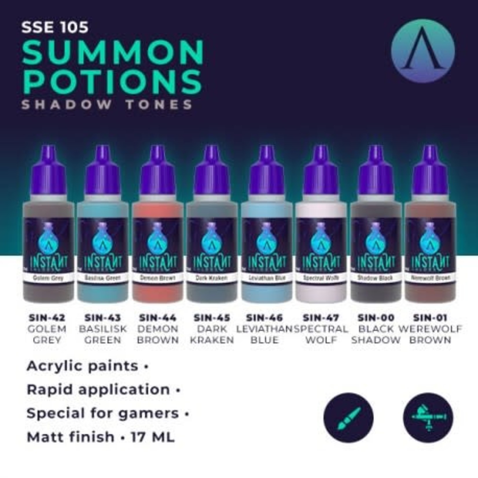 Scale 75 Instant Colors SSE105 Summon Potions Shadow Tones Paint (8) Set