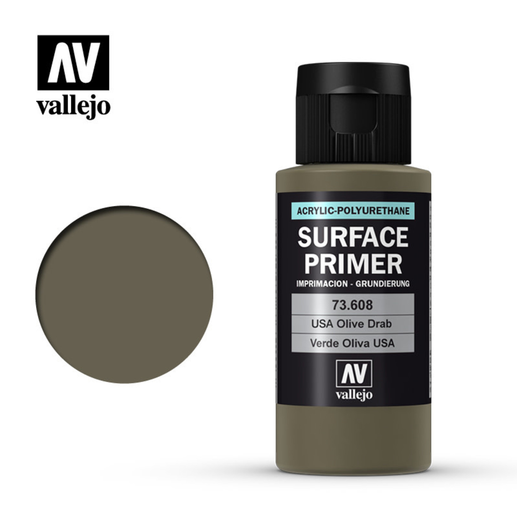 Vallejo Vallejo Surface Primer 73.608 USA Olive Drab 60ml