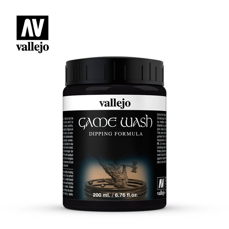 Vallejo Game Wash Dipping Formula 73.301 Black 200ml - Hard Knox Games