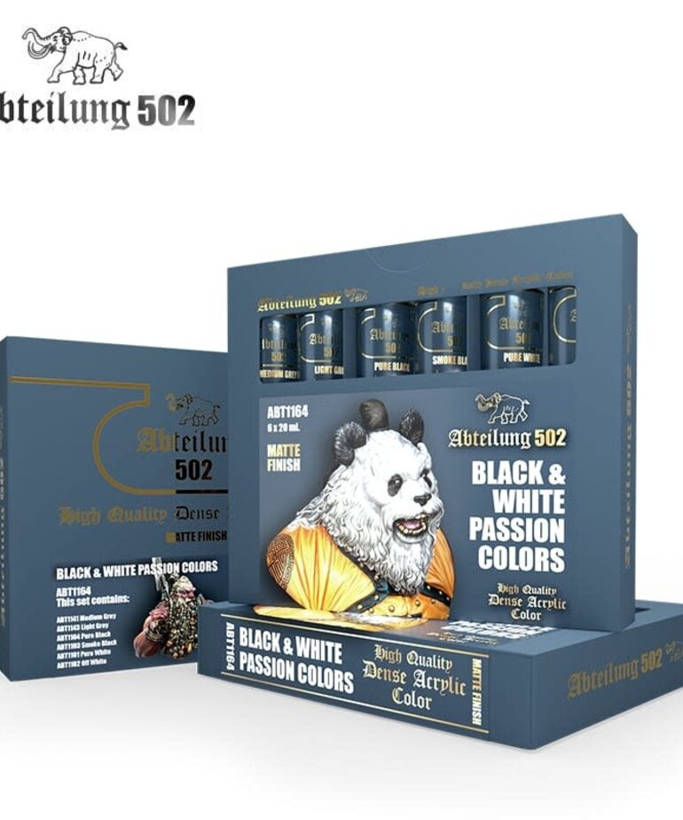 Abteilung 502 Abteilung 502 Dense Acrylic ABT1164 Black & White Passion Colors (6) Set