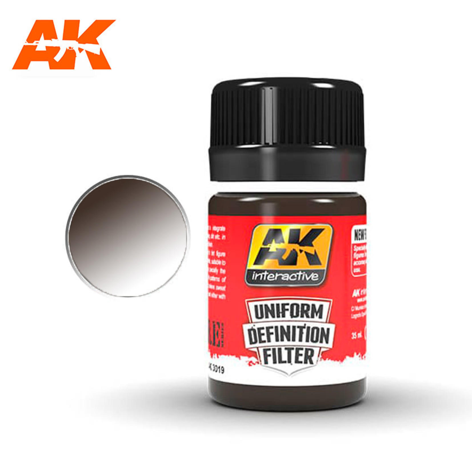 AK Interactive AK3019 Uniform Definition Filter Dark Brown Glaze 35ml